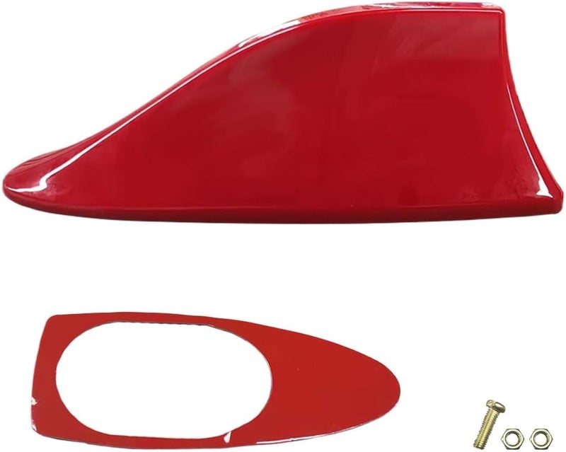 LHDOS Car Shark Fin Antenna Cover, Plastic Automotive Signal Roof Aerial Cover with Adhesive Tape, Universal Roof Mount Antenna Replacement Vehicle Decorative Cover for Car Truck SUV (Red) - Image 1